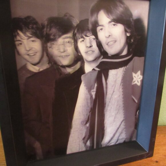 Rare Vintage Lenticular BEATLES Picture 3-D Framed Black & White Photo Print - Picture 12 of 16
